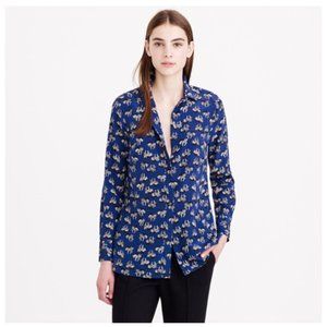 J.Crew Classic Silk Blouse in Zebra Parade